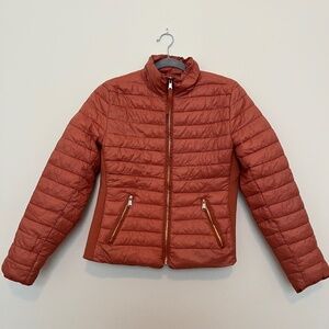 Bronze lightweight puffer jacket for girls size L